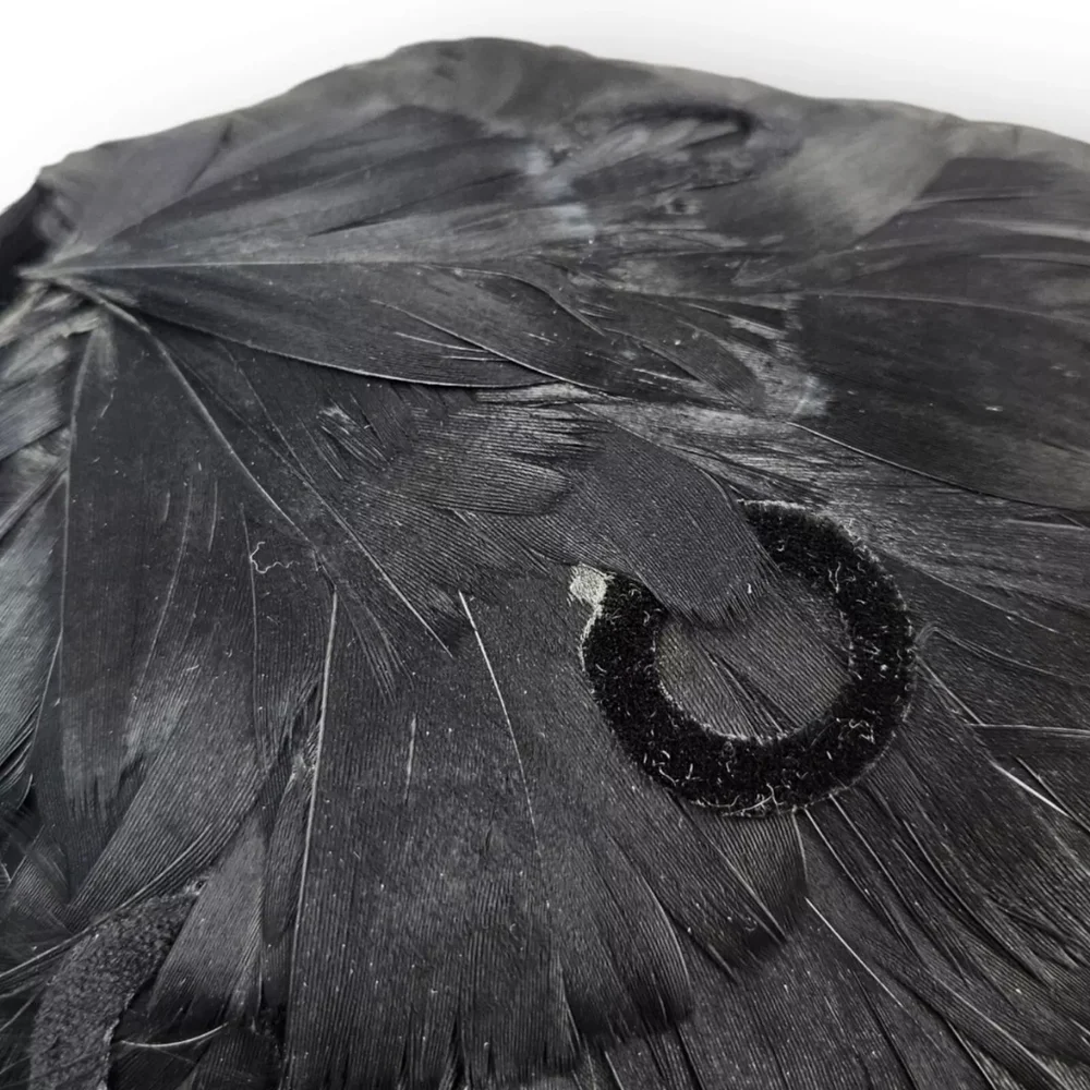 Vintage Feather Circle Cap Hat Black Whimsy Wig-Toque Netting Mid Century 50s - Picture 9 of 11
